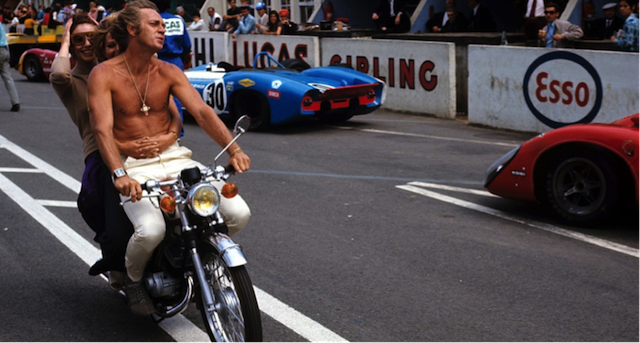 Steve McQueen on the set of Le Mans