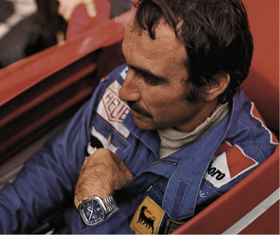 Regazzoni wearing the Silverstone Heuer