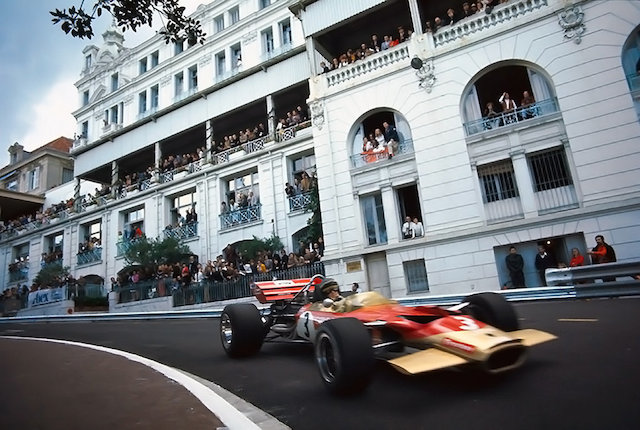Rindt racing at Monaco, 1970